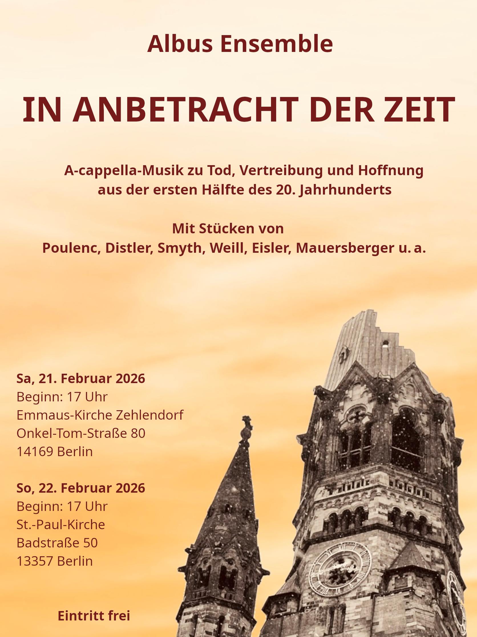 In Anbetracht der Zeit Plakat